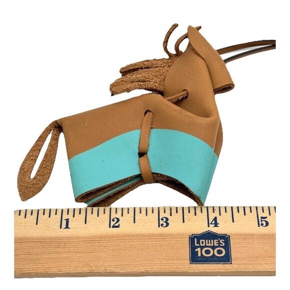 New Fossil Tan Leather Horse w Fringe Mane Hanging Bag Charm Dangle Accessory - Picture 4 of 4